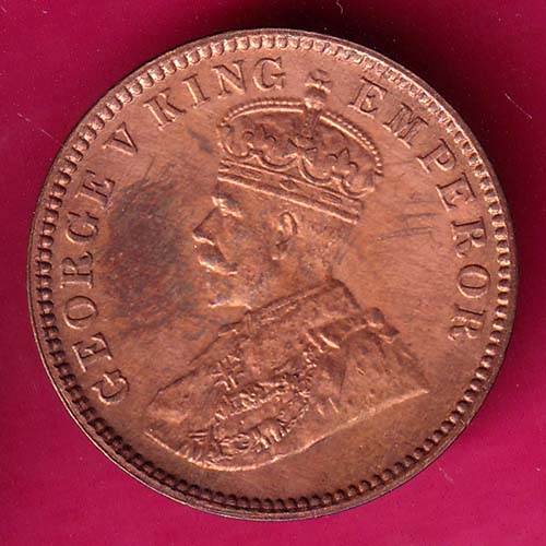 BRITISH INDIA 1934 GEORGE V ONE QUARTER ANNA RARE COIN :- OO2048