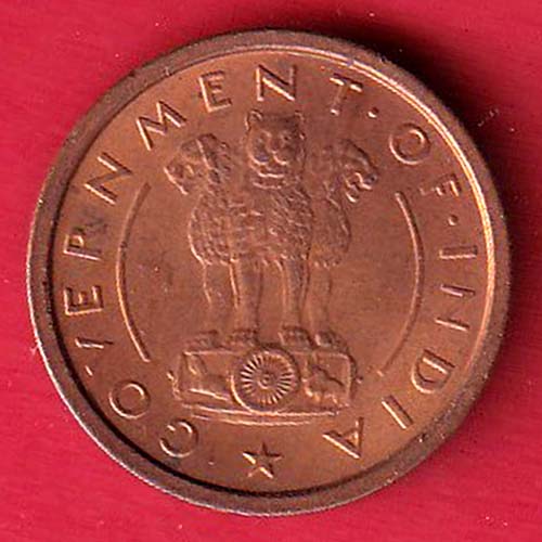 GOVERNMENT OF INDIA 1953 ONE PICE COPPER COIN:- OO3038