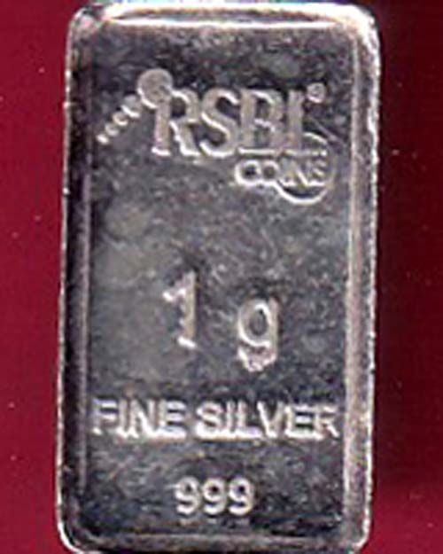SILVER BAR : RSBL COINS 1 GMS FINE SILVER 999 –VA890