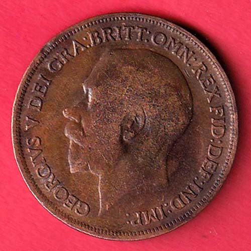 Georgivs V 1919 dei Gra:briti: Omn : Rex. Fid : Def: Ind:Imp One Penny :- OO3833