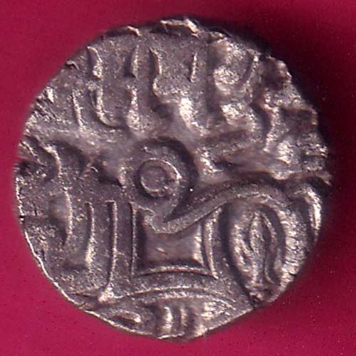 Hindushahia, kabul n gandhara silver drachma horseman n bull:- OO1631