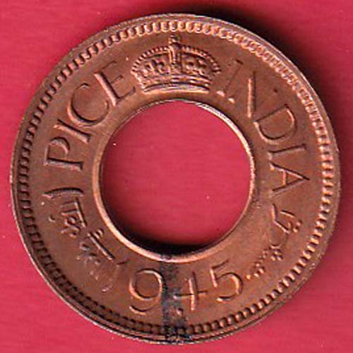 British india king george vi 1945 one pice beautiful copper Coin :- OO3937