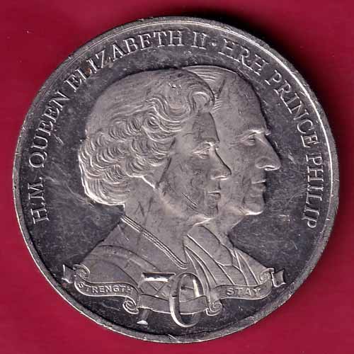 ELIZABETH II DEI-GRA REGINA. GIBRALTAR 2021 one crown 70 Years Strength and Stay -VA96