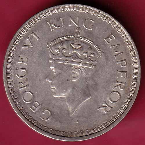 British IndiA 1943 Bombay Mint George VI One Rupee Silver Coin – S1169