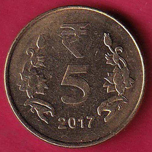 REPUBLICE INDIA MULE 5 RUPEE  kolkota mint 2017 – OO2667