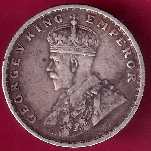 British India 1919 George v half Rupee silver coin–@HUB4071
