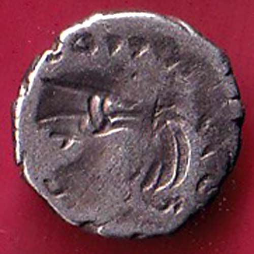 Ancient Western Kshatrap brockage Lakhi silver coin –@HUB4561