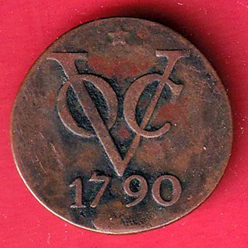 Netherlands East Indies 1790 VOC Duit copper Coin -oo5587