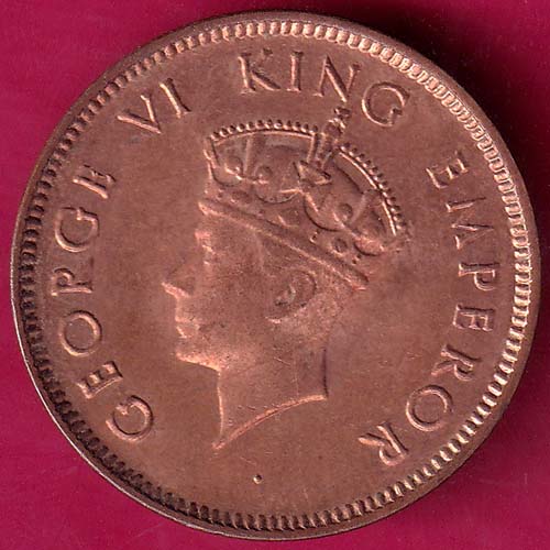 ONE QUARTER ANNA YEAR 1939 GEORGE VI KING @hub5011