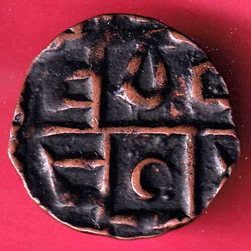 BHUTAN DEB Weight– 2.98 gm : HALF DEB COPPER COIN – S1063