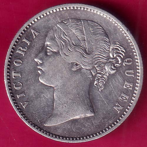 EAST INDIA COMPANY 1840 DIVIDED LEGEND VICTORIA QUEEN ONE RUPEE SILVER COIN –@HUB3931