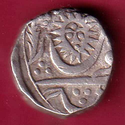 INDORE STATE SUN FACE INO SHAH ALAM II MALHAR RAO ONE RUPEE SILVER COIN –VA977