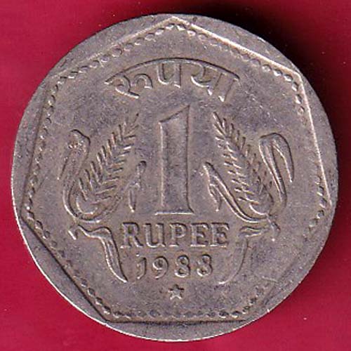 Republic India 1988 Hyderabad Mint One Rupee Coin–@HUB4597