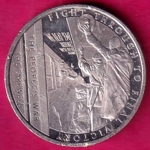 ELIZABETH II DEI-GRA REGINA. GIBRALTAR 2021 FIGHT THROUGH TO FINAL VICTORY half CROWN –@HUB2763