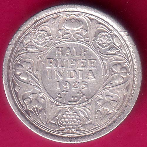 BRITISH INDIA 1925 HALF RUPEE:- OO1609