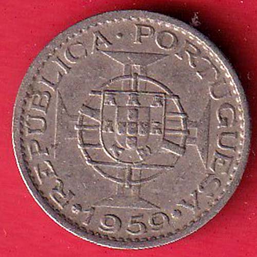Portuguese India 60 Centavos 1959 coin :- OO3515