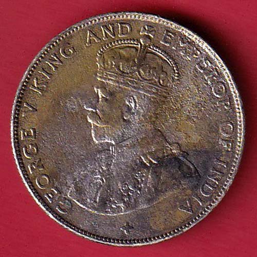 STRAITS SETTLEMENTS 1920 GEORGE V KING AND EMPEROR OF INDIA HALF DOLLAR 50 CENTS  :- oo3421