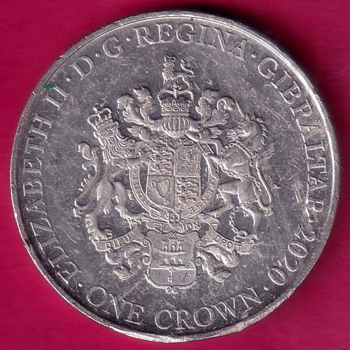 ELIZABETH II DEI-GRA REGINA. GIBRALTAR 2021 UNC one crown–@HUB2665