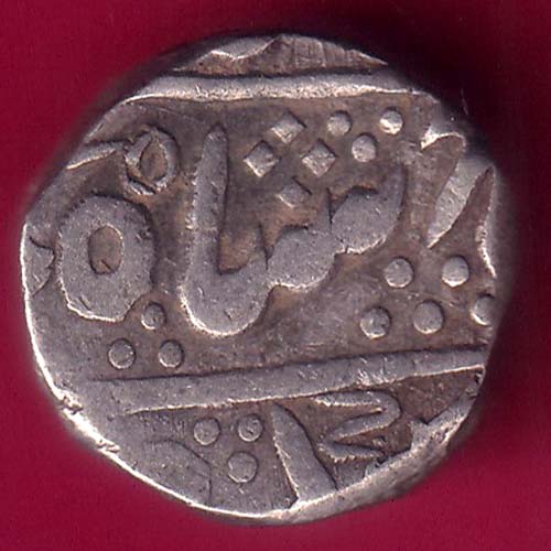 INDORE STATE SUN FACE INO SHAHALAM II MALHAR RAO ONE RUPEE SILVER COIN :- OO1041