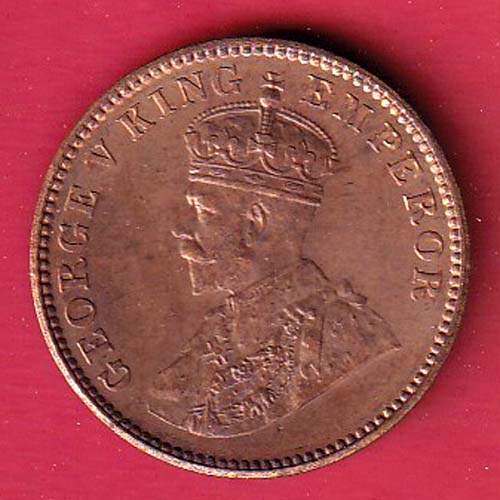 BRITISH INDIA 1933 GEORGE V KING EMPEROR ONE QUARTER ANNA –005436