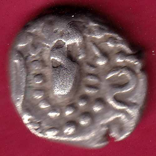 ANCIENT INDIA GADHAYA DYNASTY KING PORTRAIT COIN - S1391