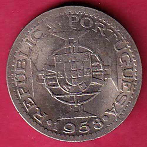 PORTUGUESE INDIA GOA 60 CENTAVOS 1958 COIN  – VA338