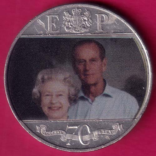 ELIZABETH II DEI-GRA REGINA. GIBRALTAR 2021 UNC one crown 70 Years Strength and Stay–@HUB2660