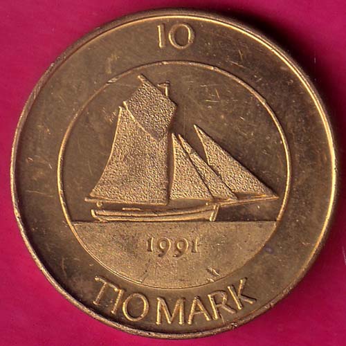 Finland 10 Markkaa Aland 1991 tio deler tio mark –@HUB3751