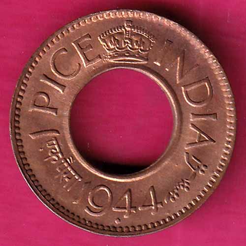 British india king george vi 1944 one pice beautiful copper coin – S805