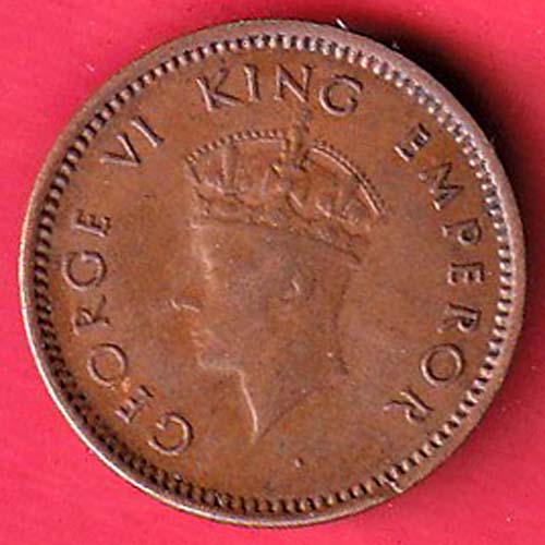 BRITISH INDIA 1939 GEORGRE VI KING 1/2 PICE COPPER COIN :-oo4220