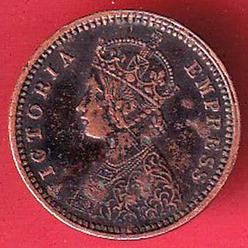 BRITISH INDIA 1894  VICTORIA empress 1/2 ANNA copper coin:- oo3169