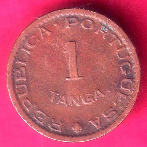 Portuguese india 1952 one tanga copper coin –@HUB5735