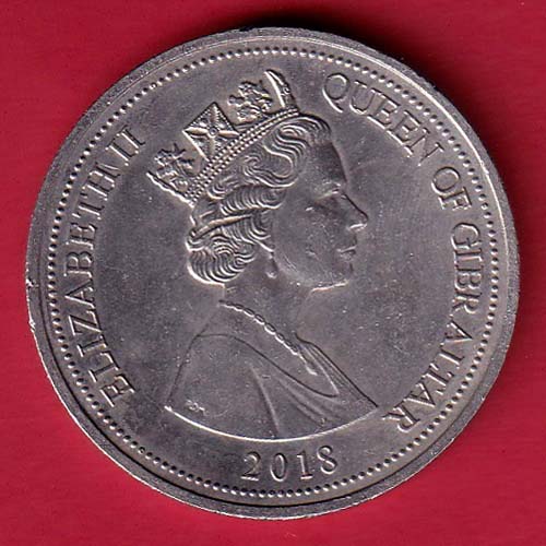 elizabeth ii queen of zibraltar 2018 one crown:- OO3950