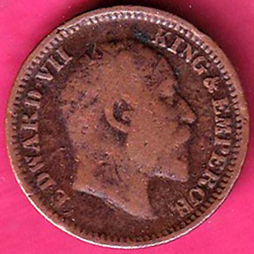 British India 1903 Edward Vii King & Emperor 1/2 Pice Copper coin –@HUB4592