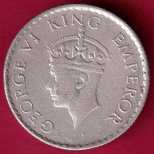 British India 1940 Bombay mint George VI 1/4 Rupee Silver Coin – S1104