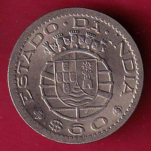 PORTUGUESE INDIA GOA 60 CENTAVOS 1958 COIN  – OO2605