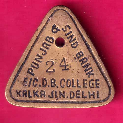 BANK TOKEN: PUNJAB & SINDH BANK E/C D.B. COLLEGE KALKA JIN DELHI–@HUB3791
