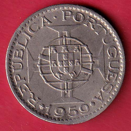 PORTUGUESE INDIA GOA 60 CENTAVOS 1959 COIN- oo5447