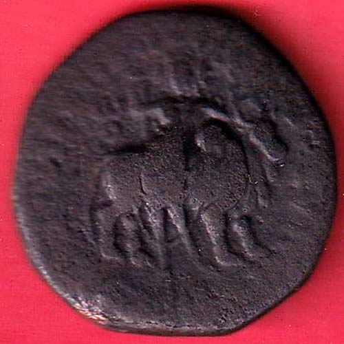ANCIENT INDIA KUSHAN KING DYNASTY BEAUTIFUL SCARE COPPER COIN :- OO3333