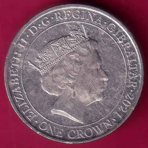THE PEOPLES WAR THE FAREWELLFIGHT TROUGH TO FINAL VICTORY ELIZABETH II GIBRALTAR 2021 HALF CROWN  –@HUB2622