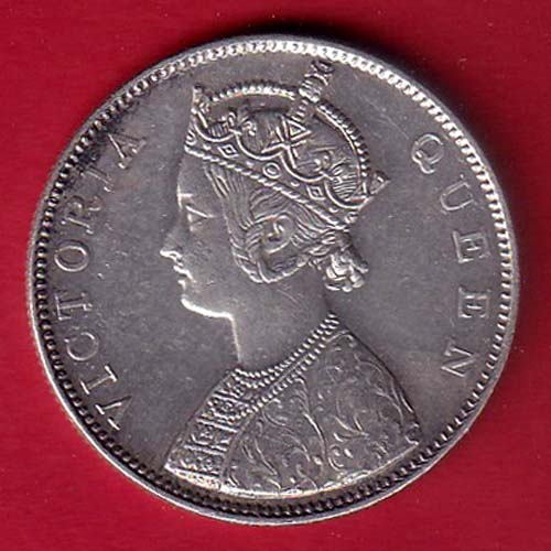BRITISH INDIA 1862 VICTORIA QUEEN ONE RUPEE SILVER COIN –OO5781