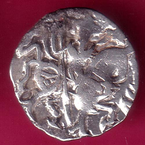 Hindushahia, Kabul & Gandhara Silver Drachma Horseman & Bull Type Coin  :- OO2051