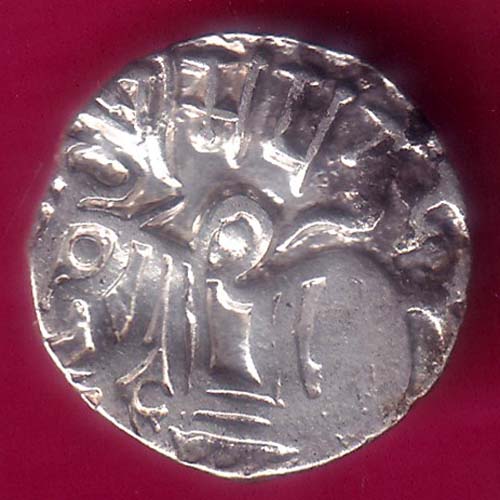 Hindushahia, kabul n gandhara silver drachma horseman n bull–@HUB3454