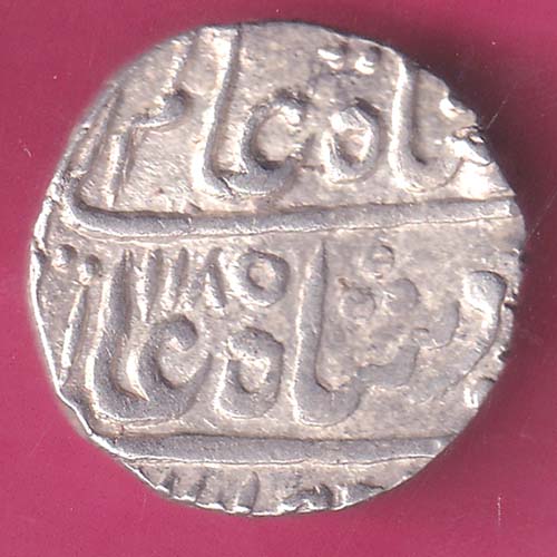 INDORE STATE SUN FACE INO SHAH ALAM II MALHAR RAO ONE RUPEE SILVER COIN–@HUB4050