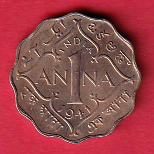 British India 1941 George Vi King 1 Anna Coin :-@hub4818