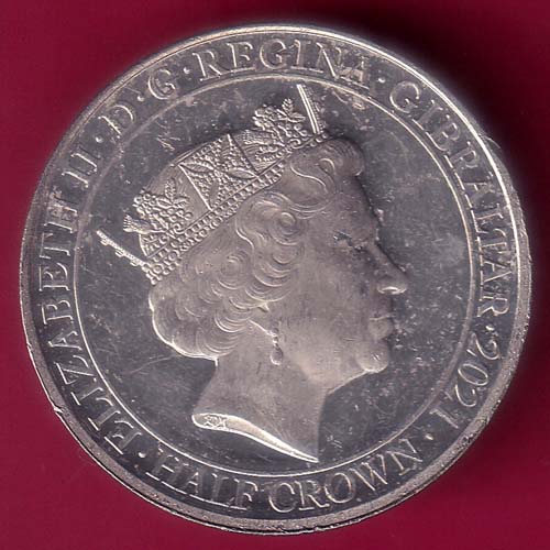 ELIZABETH II DEI-GRA REGINA. GIBRALTAR 2021 FIGHT THROUGH TO FINAL VICTORY HAIF CROWN –@HUB3062