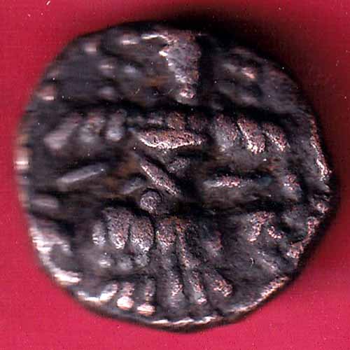 lohar of kashmir sangram deva copper one drachma beautiful coin – S1892