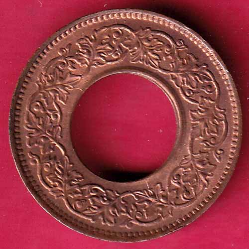 British india king george vi 1943 one pice beautiful copper coin  –@HUB1468
