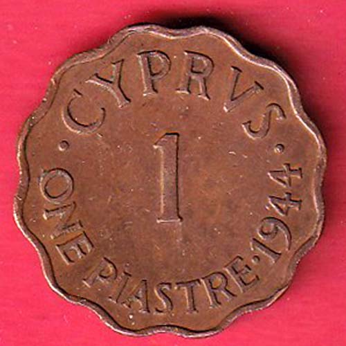 Reverse Cyprus 1 Piastre Coin 1944 -  oo5553
