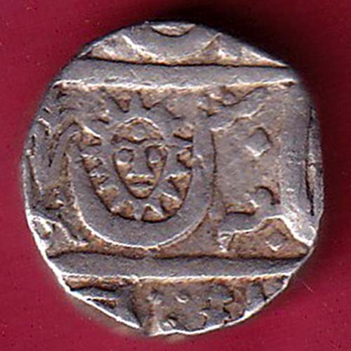 INDORE STATE SUN FACE INO SHAH ALAM II MALHAR RAO ONE RUPEE SILVER COIN:- OO2293